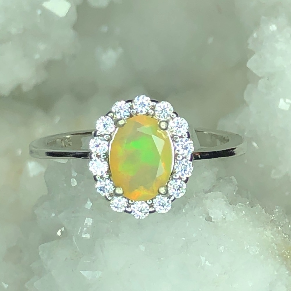Oval Fire Opal Ring